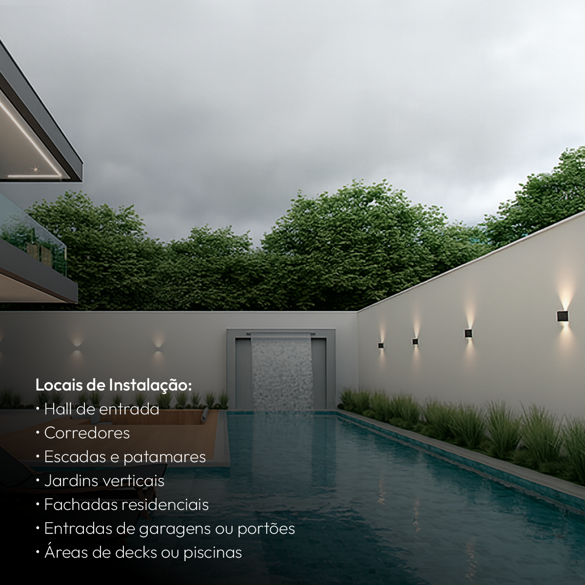 Arandela Duplo Facho Led Aura 4w 3000k Branco Quente Ip65 Preto Alut