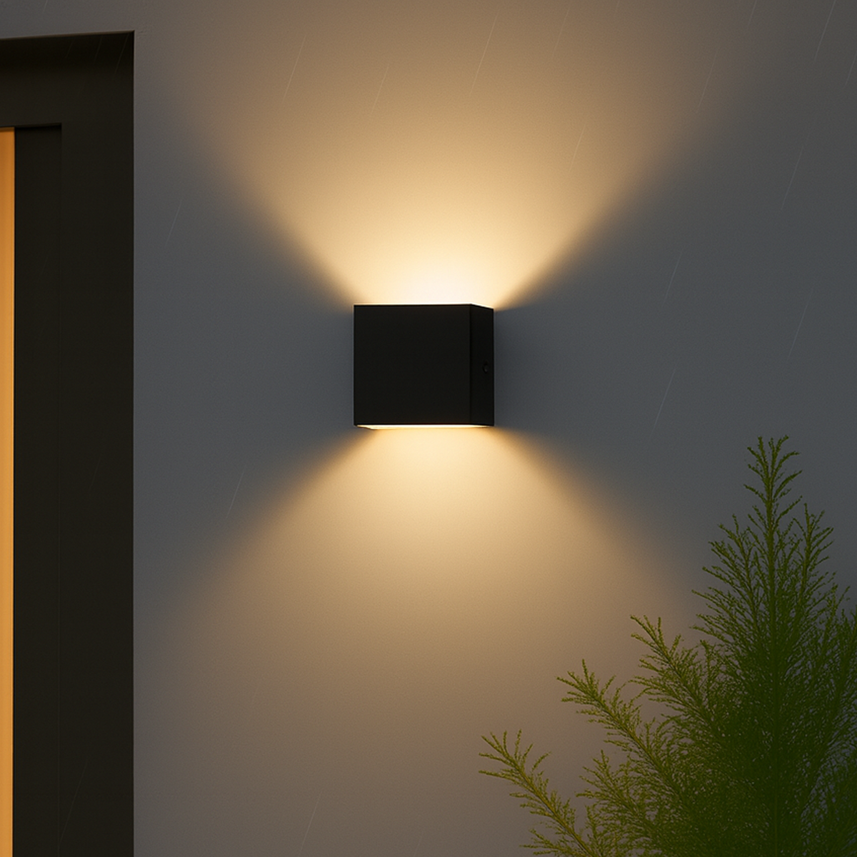 Arandela Duplo Facho Led Aura 4w 3000k Branco Quente Ip65 Preto Alut