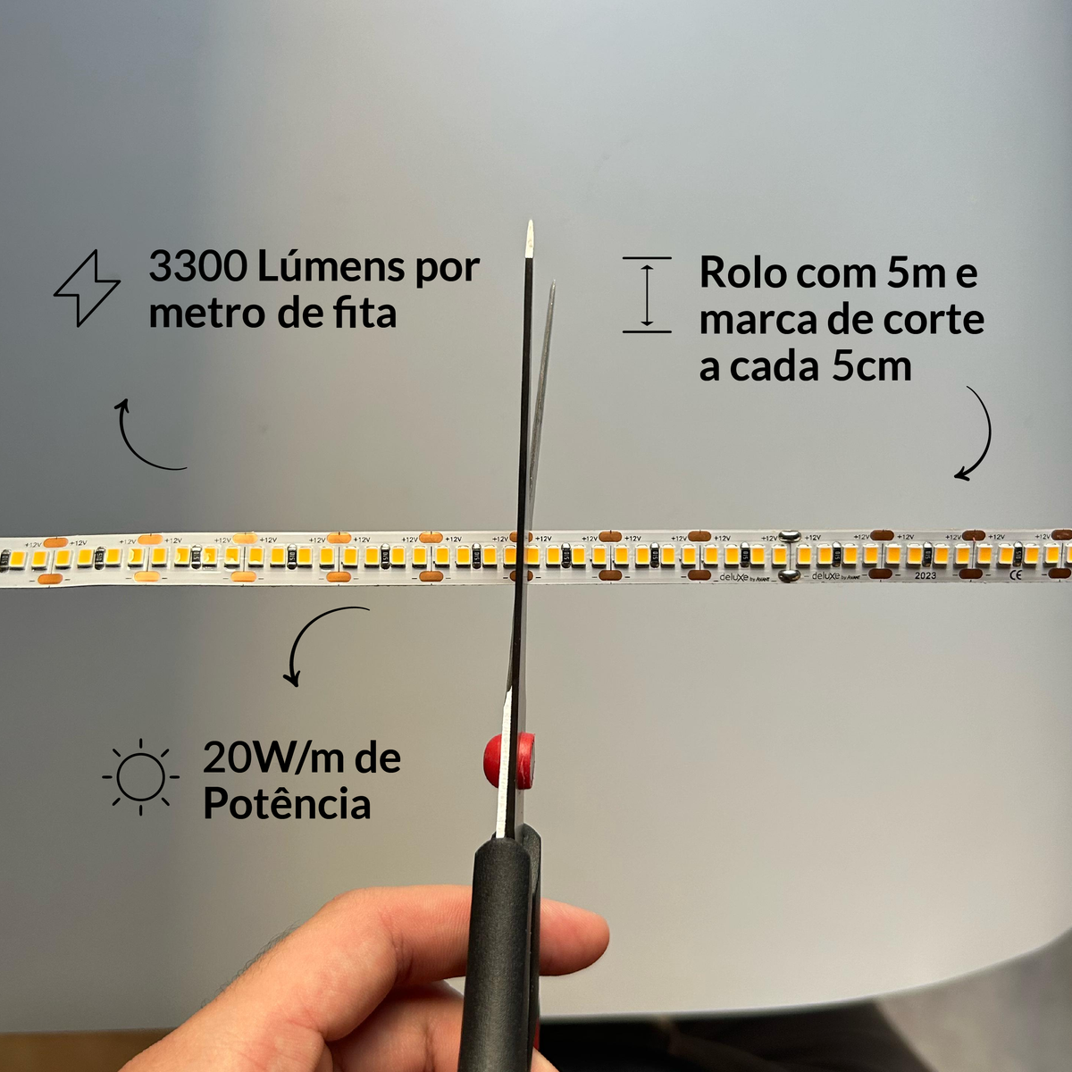 Fita Led Celeste 5m 20w 2700k Branco Quente 3300lm 12v Alut - ALUT