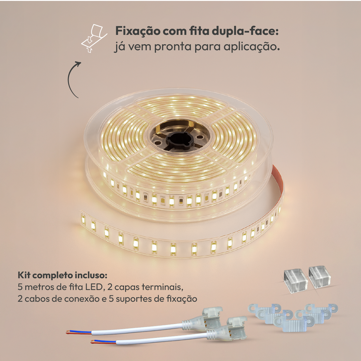 Fita Led Facile Basic 5m 7w 4000k Branco Neutro 500lm IP65 220v Alut - ALUT