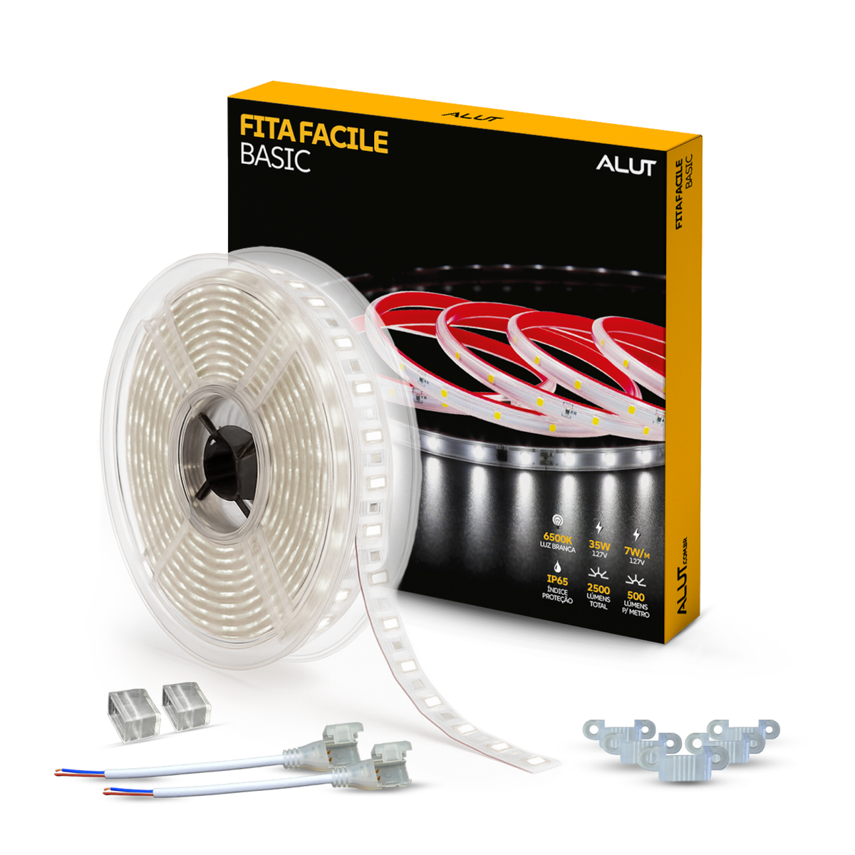 Fita Led Facile Basic 5m 7w 6500k Branco Frio 500lm IP65 127v Alut - ALUT
