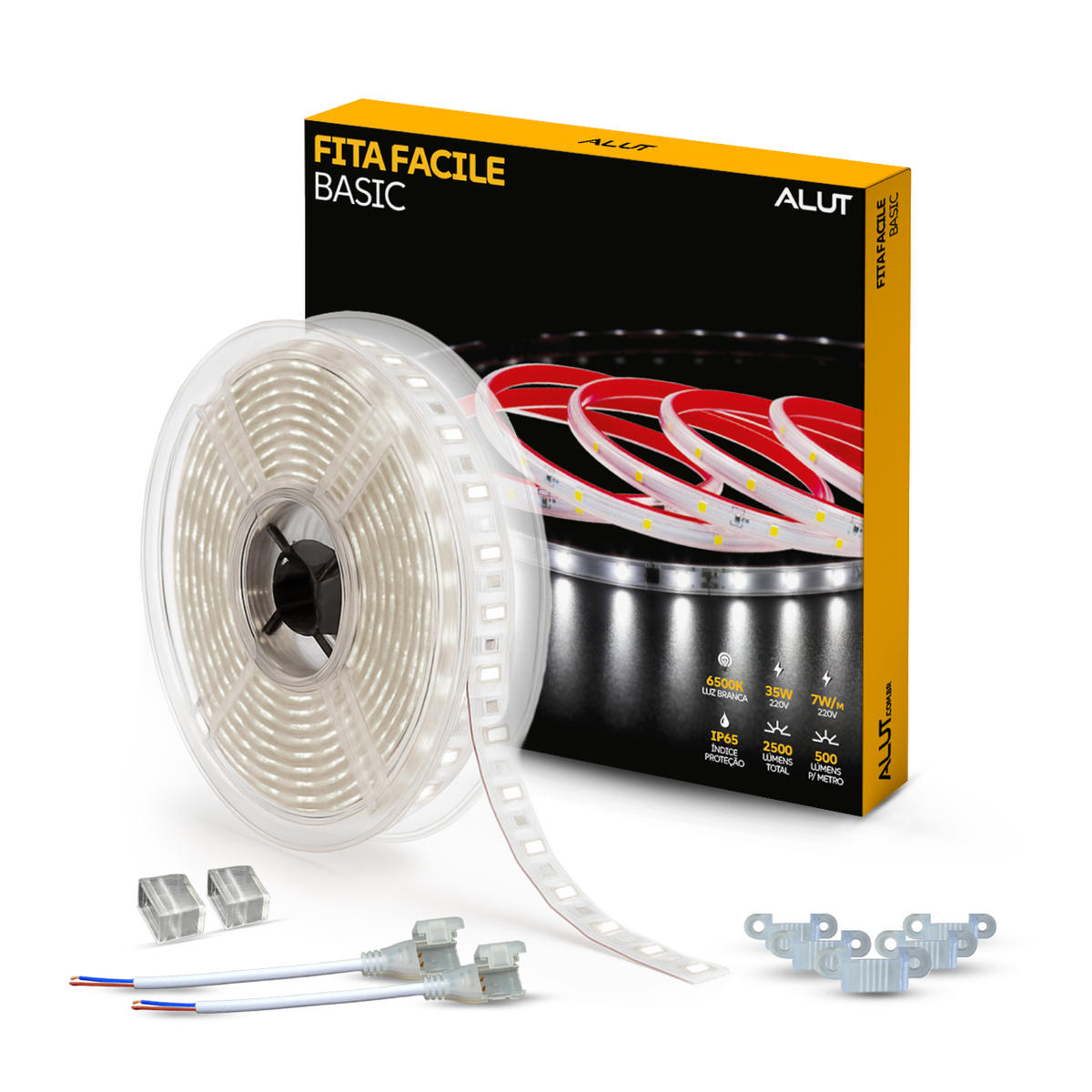 Fita Led Facile Basic 5m 7w 6500k Branco Frio 500lm IP65 220v Alut - ALUT