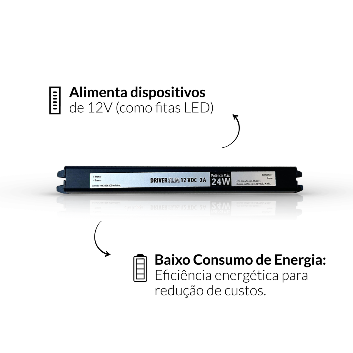 Fonte driver Slim 24w 2a Bivolt Alut - ALUT