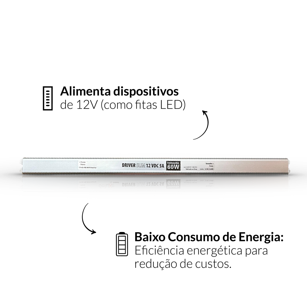 Fonte driver Slim 60w 5a Bivolt Alut - ALUT