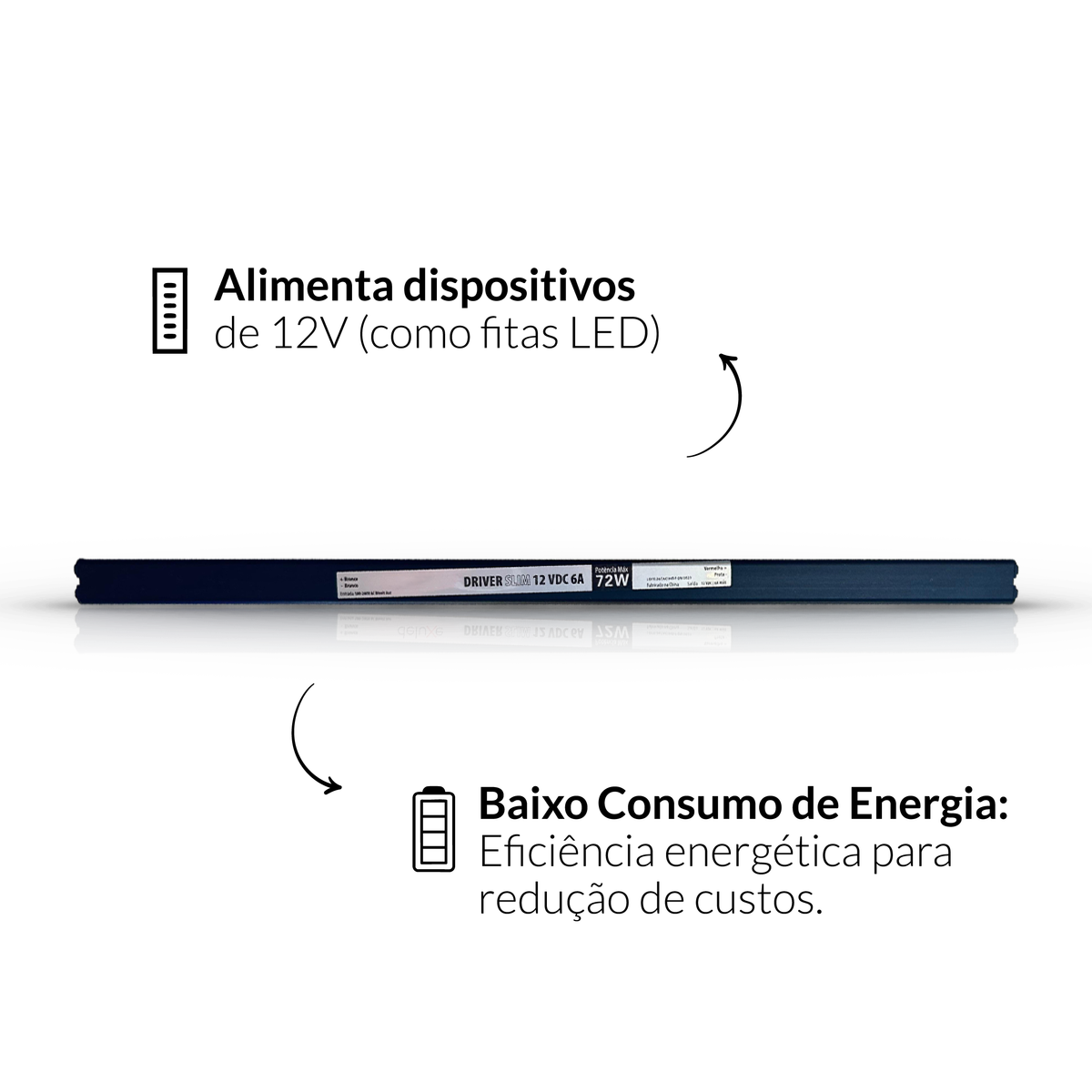 Fonte driver Slim 72w 6a Bivolt Alut - ALUT