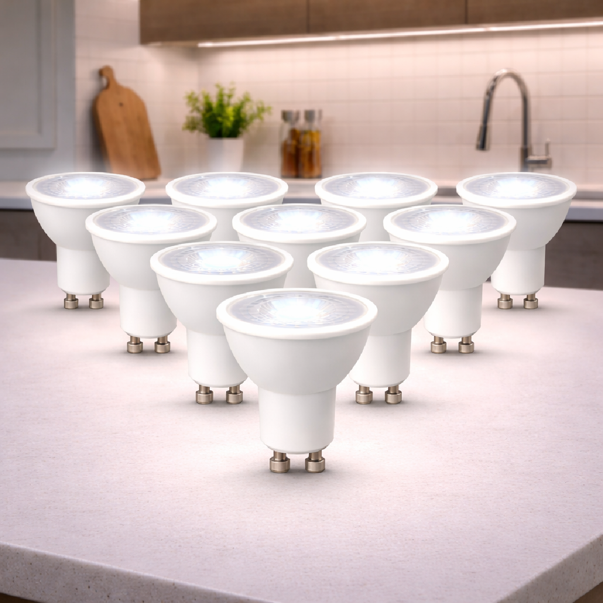 Kit 10 Lâmpada Led Dicróica MR16 4,8w 4000k Branco Neutro GU10 Bivolt IP20 Preto Alut - ALUT
