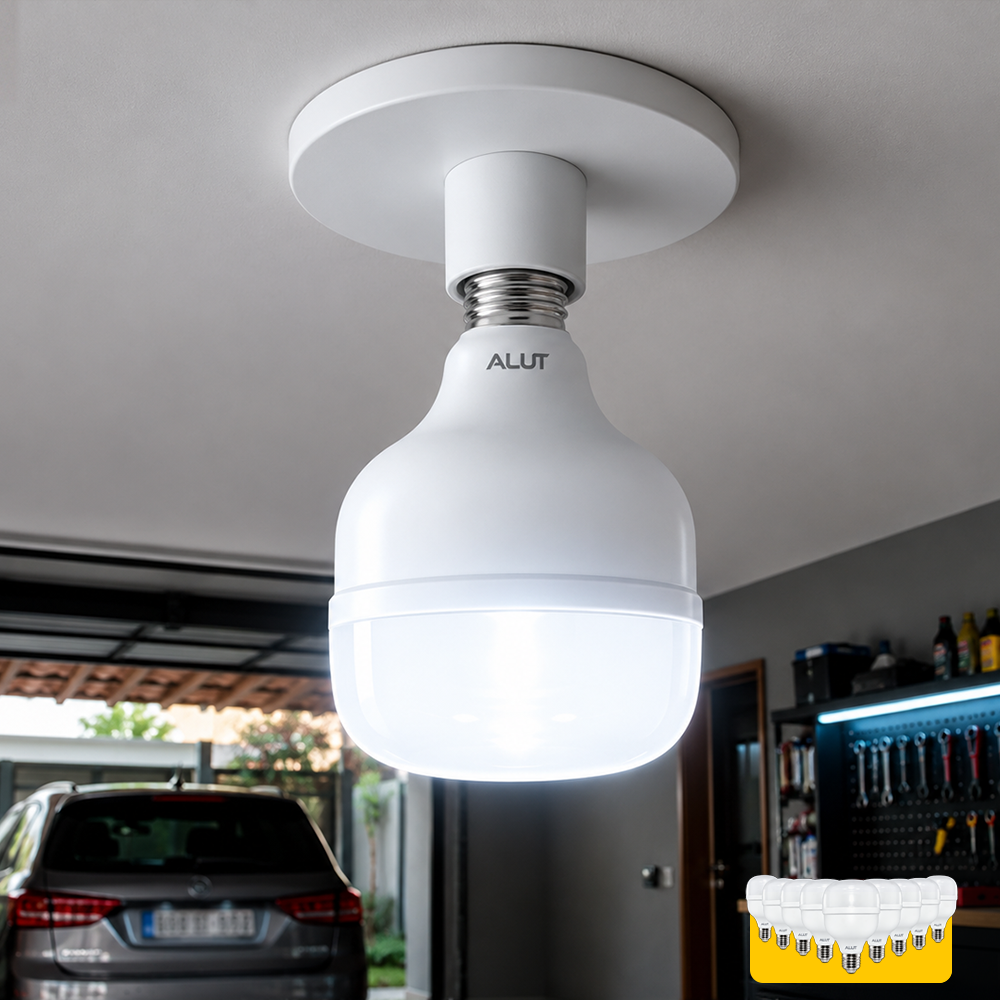 Kit 10 Lâmpadas Led Bulbo Hp 100w 6500k Branco Frio E27 Bivolt IP20 Alut - ALUT
