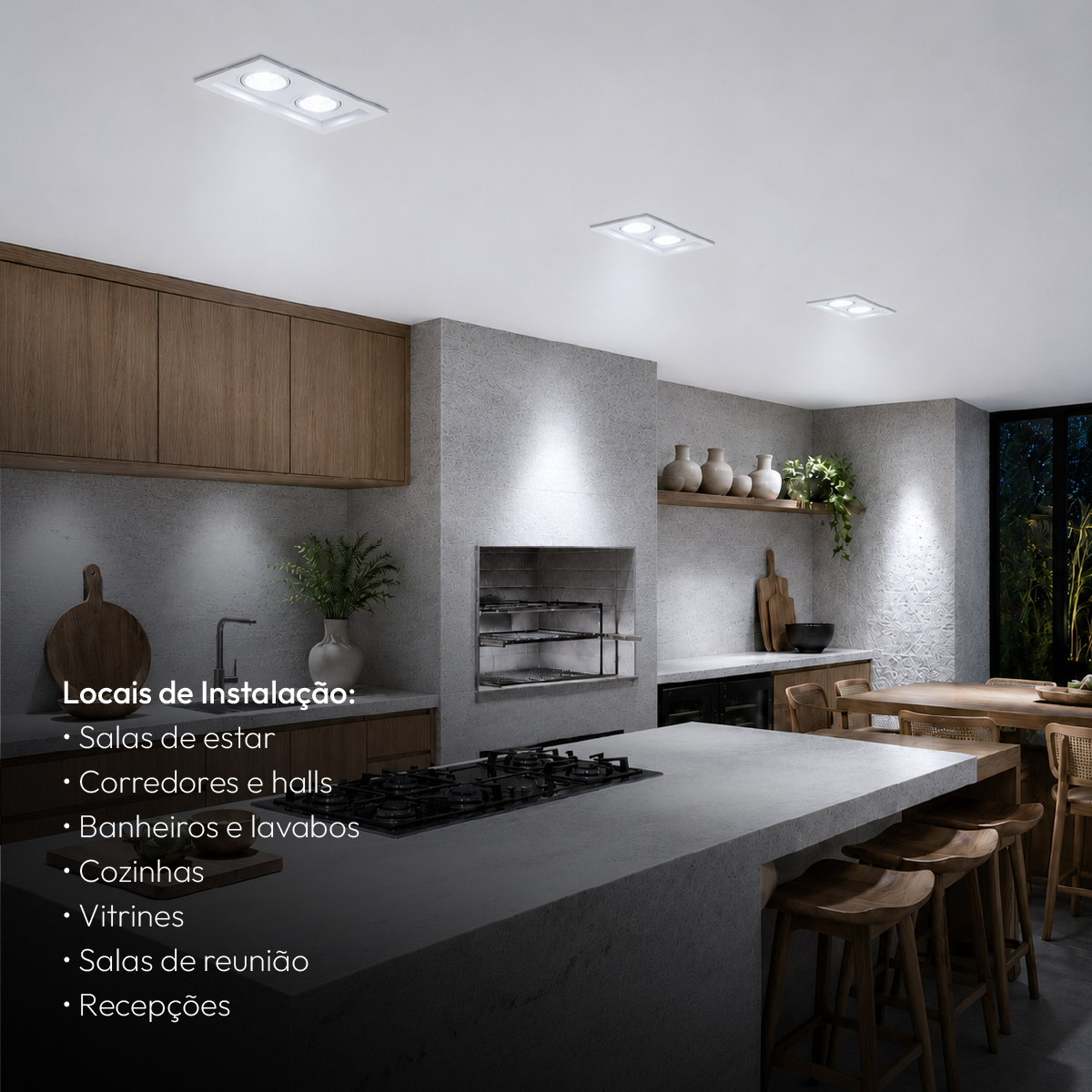 Kit 10 Spot Recuado Duplo + Lampada Led Dicróica MR16 4,8w 6500k Branco Frio GU10 Branco Cod: ALUT-KC-00021 Alut - ALUT