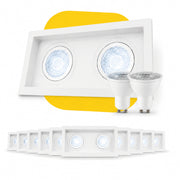 Kit 10 Spot Recuado Duplo + Lampada Led Dicróica MR16 4,8w 6500k Branco Frio GU10 Branco Cod: ALUT-KC-00021 Alut - ALUT