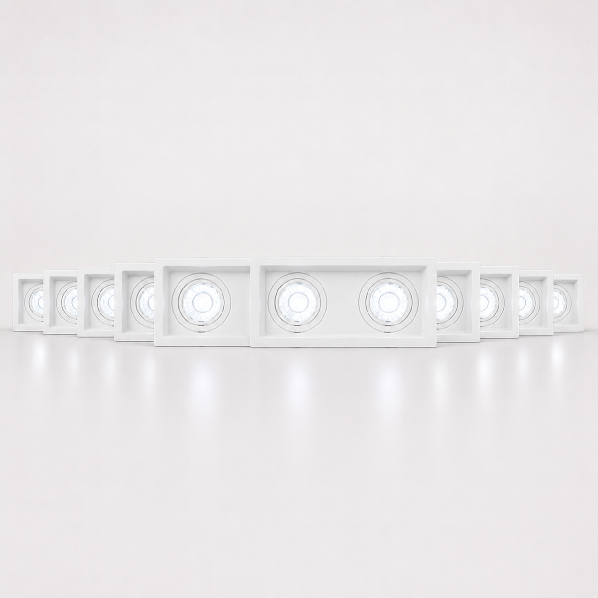Kit 10 Spot Recuado Duplo + Lampada Led Dicróica MR16 4,8w 6500k Branco Frio GU10 Branco Cod: ALUT-KC-00021 Alut - ALUT
