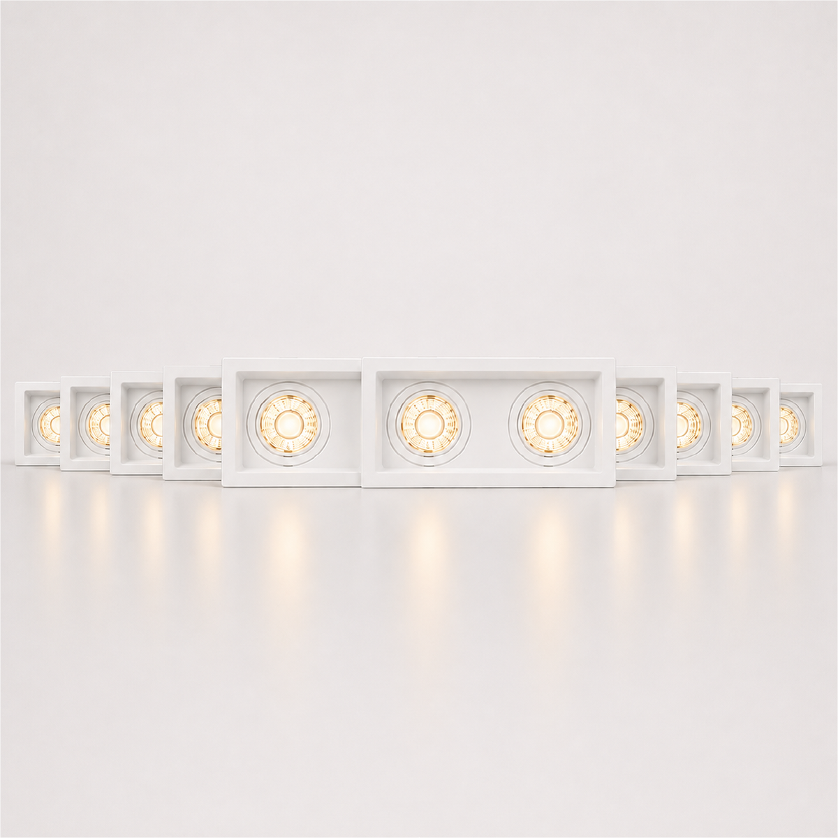 Kit 10 Spot Recuado Duplo + Lampada Led Par20 7w 3000k Branco Quente E27 Branco Alut - ALUT