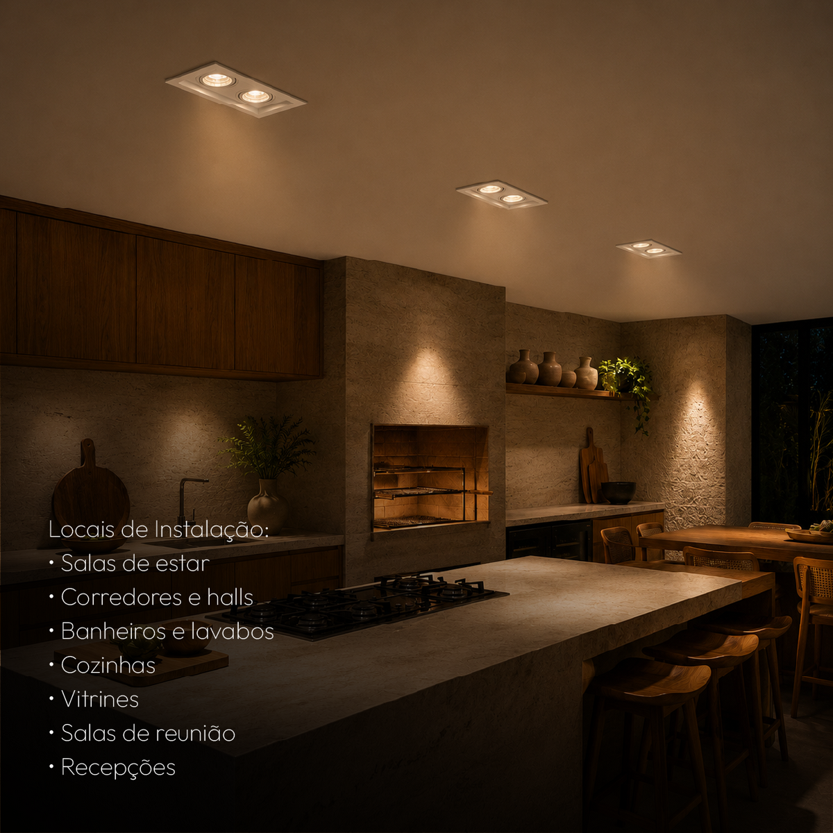 Kit 10 Spot Recuado Duplo + Lampada Led Par20 7w 3000k Branco Quente E27 Branco Alut - ALUT