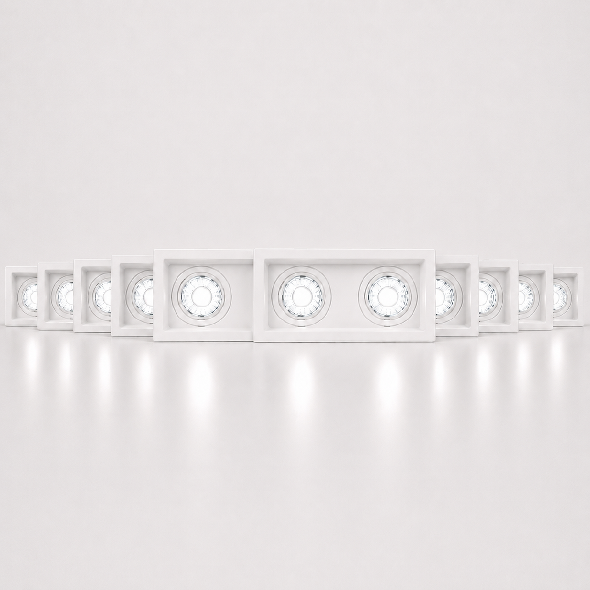Kit 10 Spot Recuado Duplo + Lampada Led Par20 7w 4000k Branco Neutro E27 Branco Alut - ALUT
