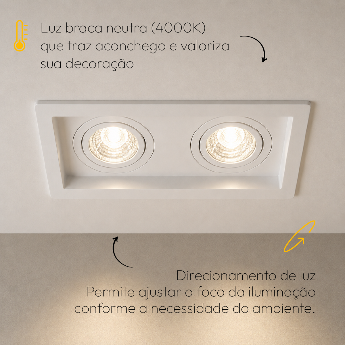 Kit 10 Spot Recuado Duplo + Lampada Led Par20 7w 4000k Branco Neutro E27 Branco Alut - ALUT