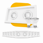 Kit 10 Spot Recuado Duplo + Lampada Led Par20 7w 4000k Branco Neutro E27 Branco Alut - ALUT