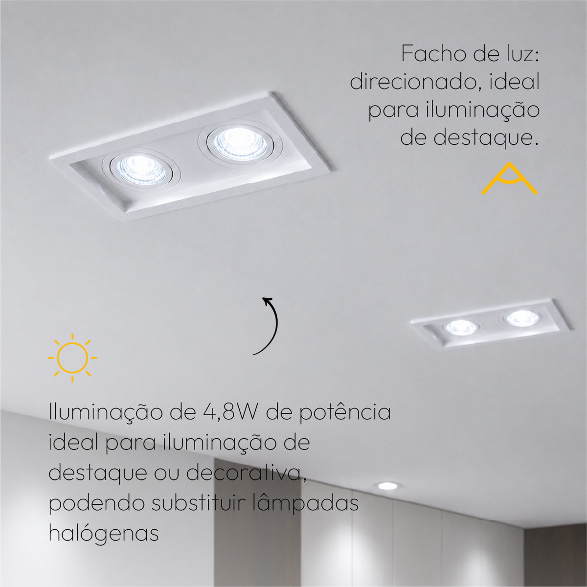 Kit 10 Spot Recuado Duplo + Lampada Led Par20 7w 6500k Branco Frio E27 Branco Alut - ALUT