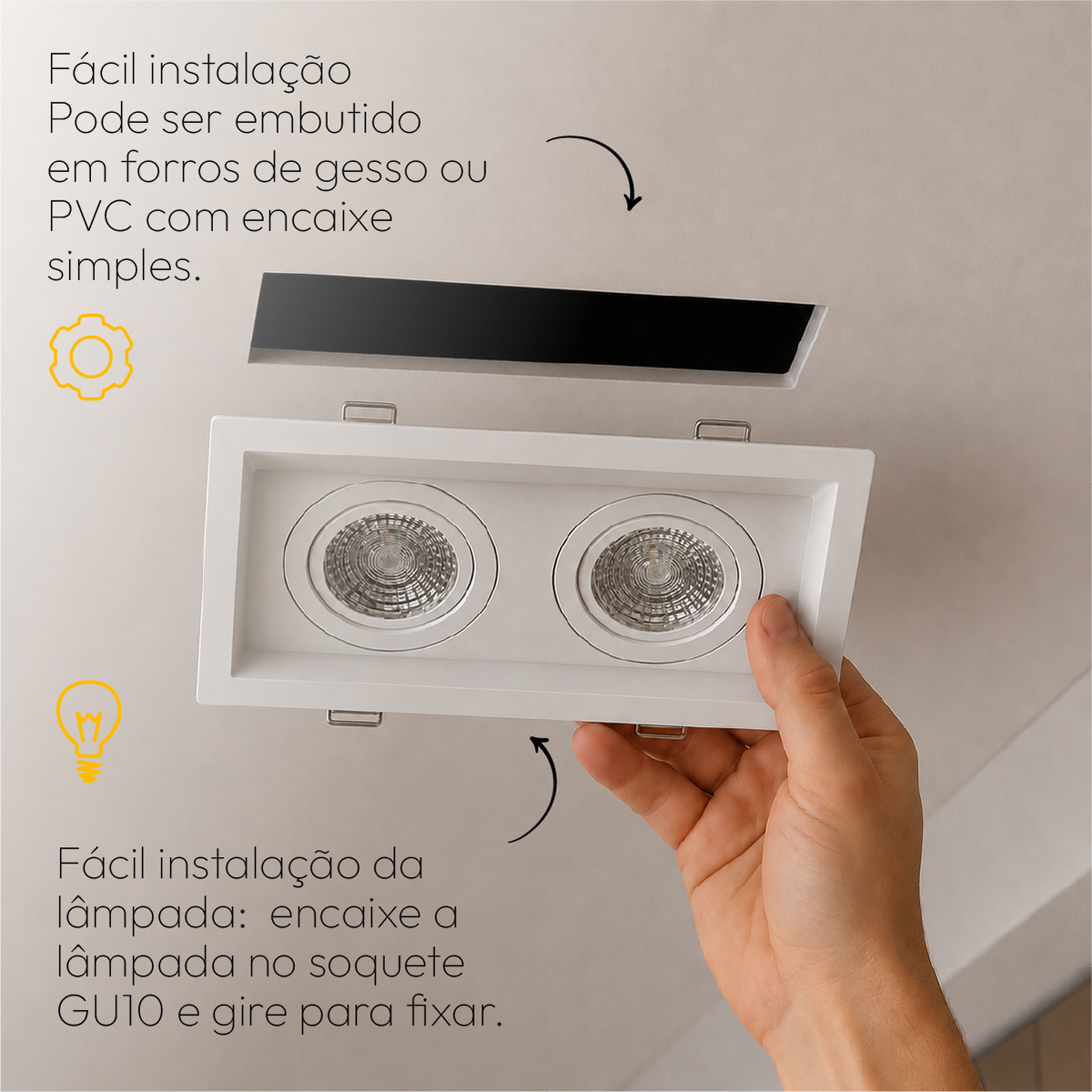 Kit 10 Spot Recuado Duplo + Lampada Led Par20 7w 6500k Branco Frio E27 Branco Alut - ALUT
