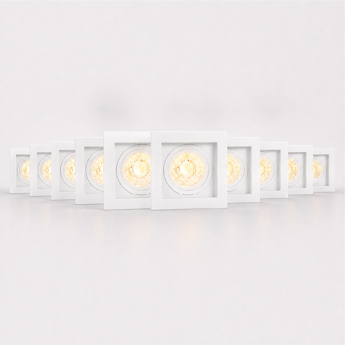 Kit 10 Spot Recuado Quadrado + Lampada Led Dicróica MR16 4,8w 3000k Branco Quente GU10 Branco Alut - ALUT
