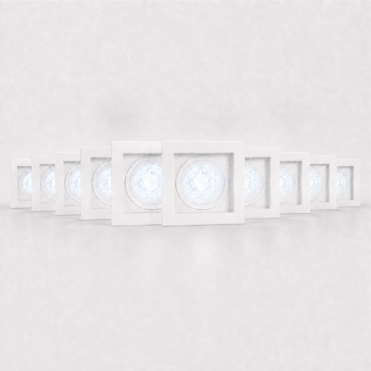 Kit 10 Spot Recuado Quadrado + Lampada Led Dicróica MR16 4,8w 6500k Branco Frio GU10 Branco Cod: ALUT-KC-00017 Alut - ALUT