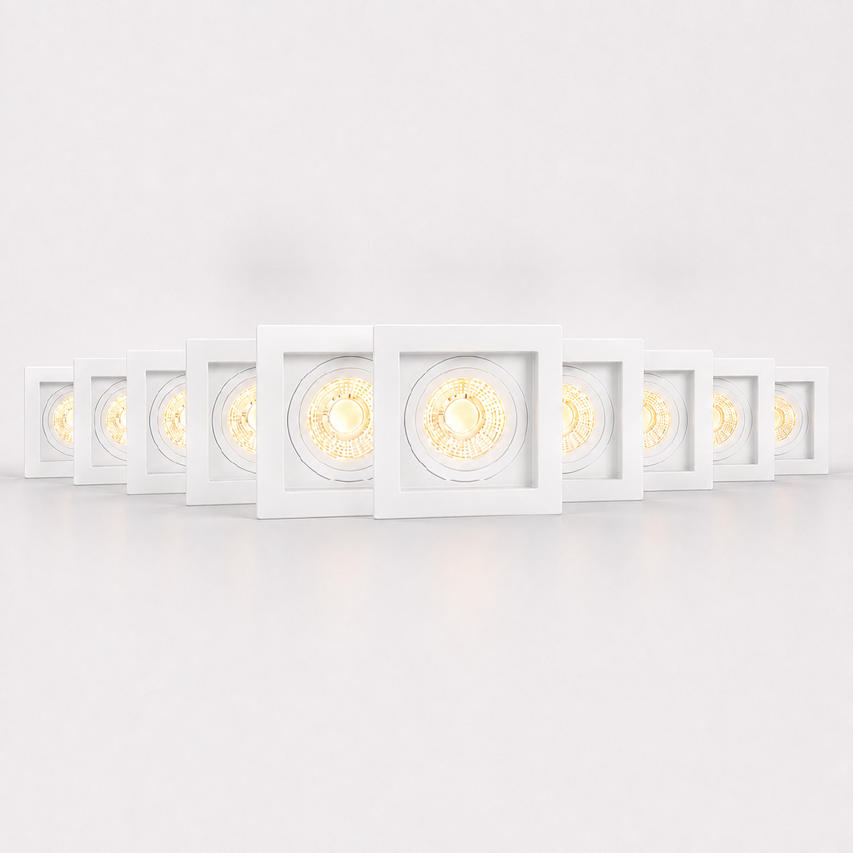 Kit 10 Spot Recuado Quadrado + Lampada Led Par20 7w 3000k Branco Quente E27 Branco Alut - ALUT