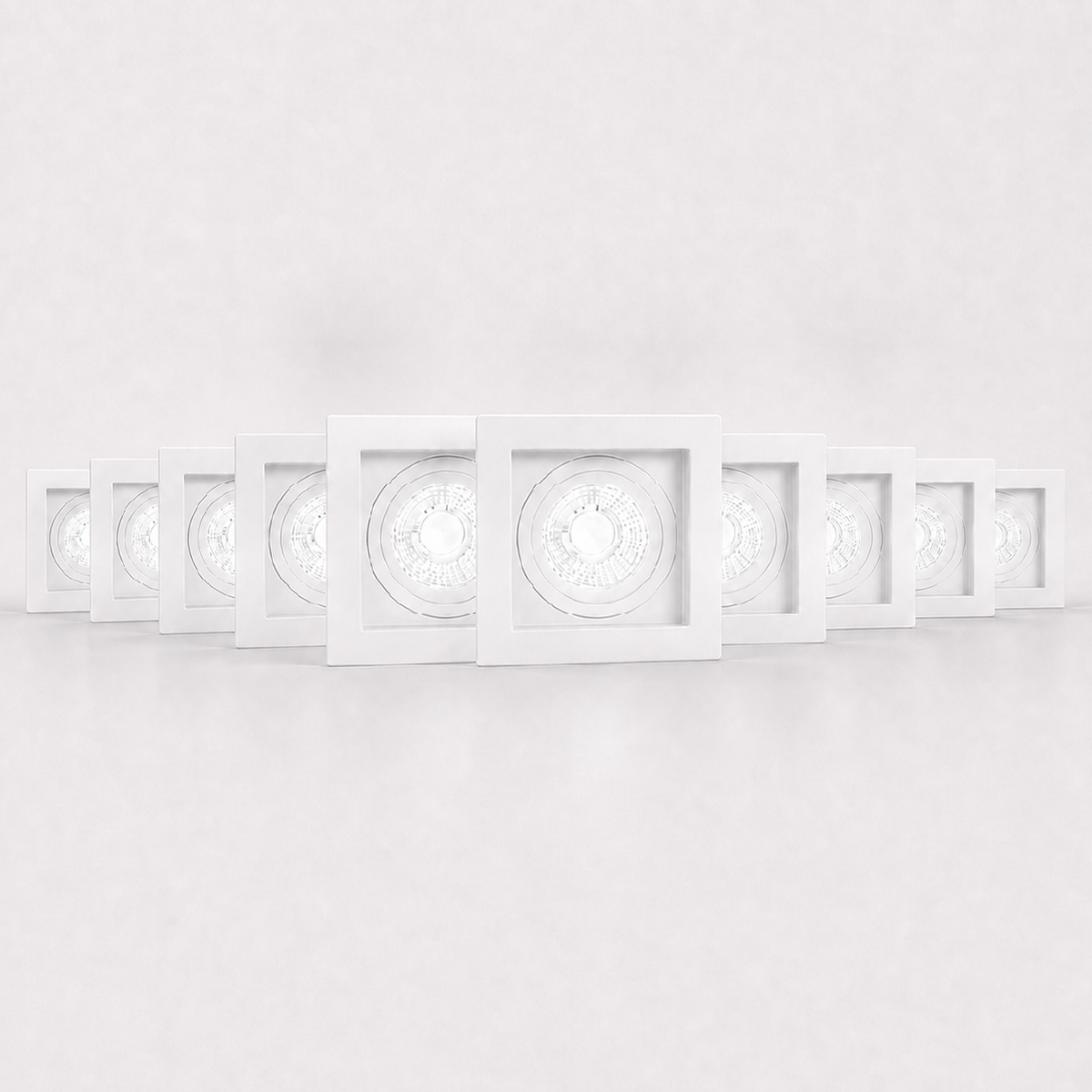 Kit 10 Spot Recuado Quadrado + Lampada Led Par20 7w 4000k Branco Neutro E27 Branco Alut - ALUT