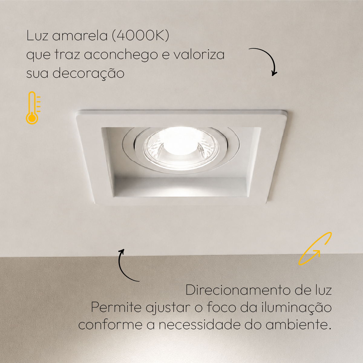 Kit 10 Spot Recuado Quadrado + Lampada Led Par20 7w 4000k Branco Neutro E27 Branco Alut - ALUT
