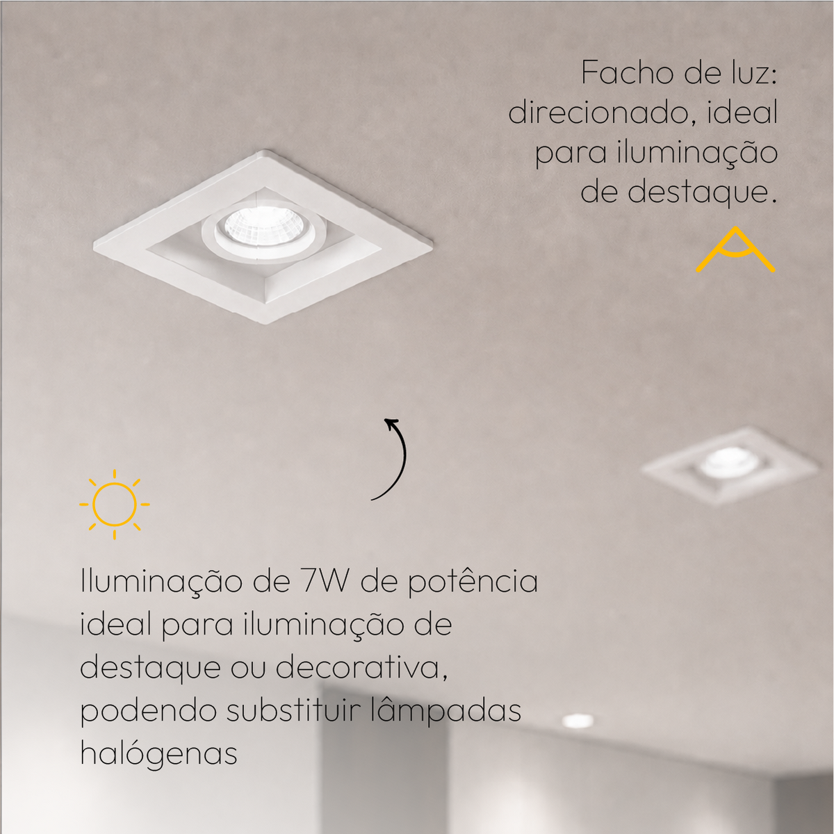 Kit 10 Spot Recuado Quadrado + Lampada Led Par20 7w 4000k Branco Neutro E27 Branco Alut - ALUT