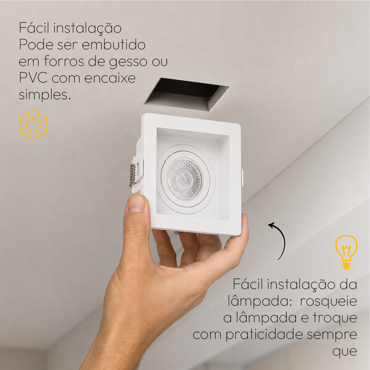 Kit 10 Spot Recuado Quadrado + Lampada Led Par20 7w 4000k Branco Neutro E27 Branco Alut - ALUT