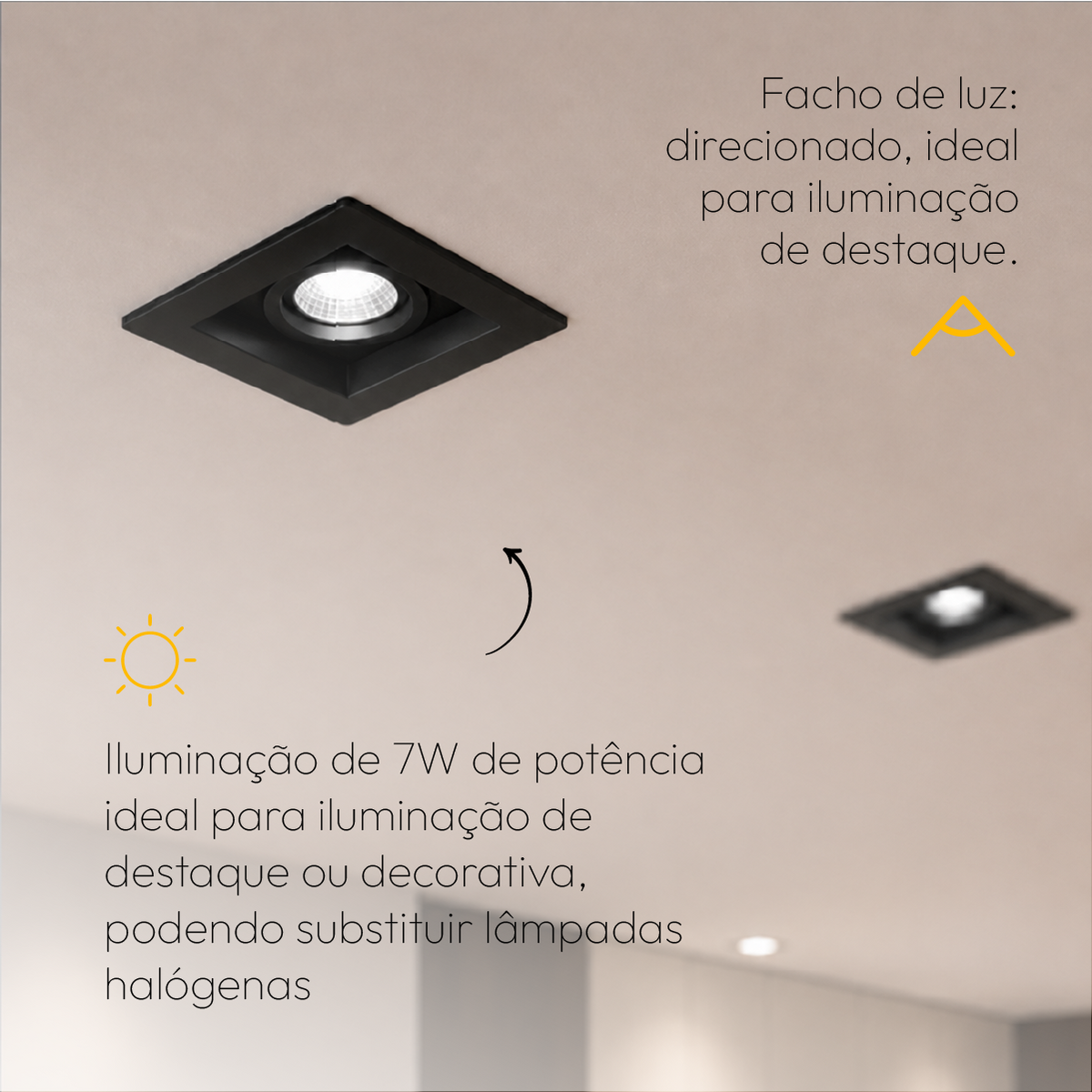 Kit 10 Spot Recuado Quadrado + Lampada Led Par20 7w 4000k Branco Neutro E27 Preto Alut - ALUT