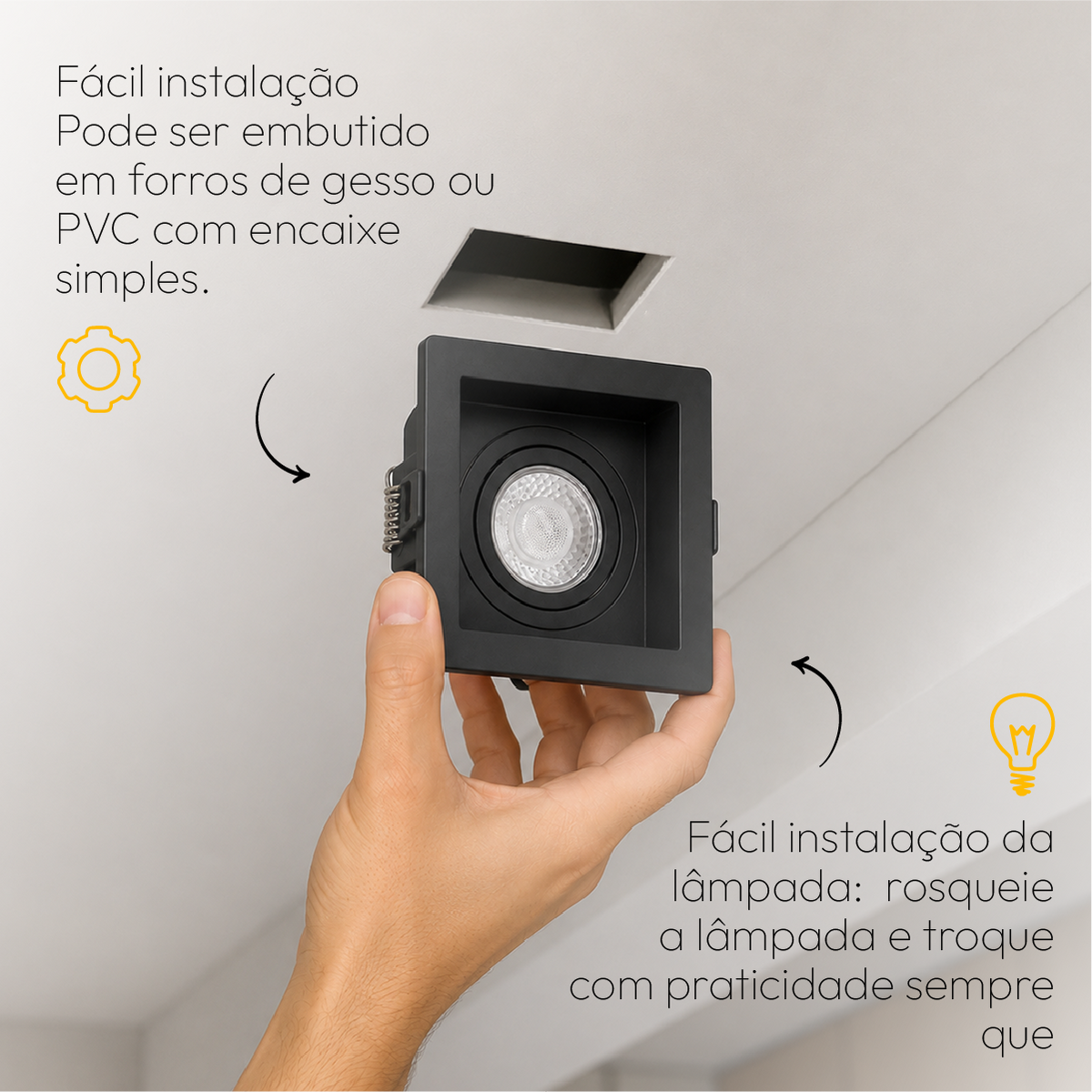 Kit 10 Spot Recuado Quadrado + Lampada Led Par20 7w 4000k Branco Neutro E27 Preto Alut - ALUT