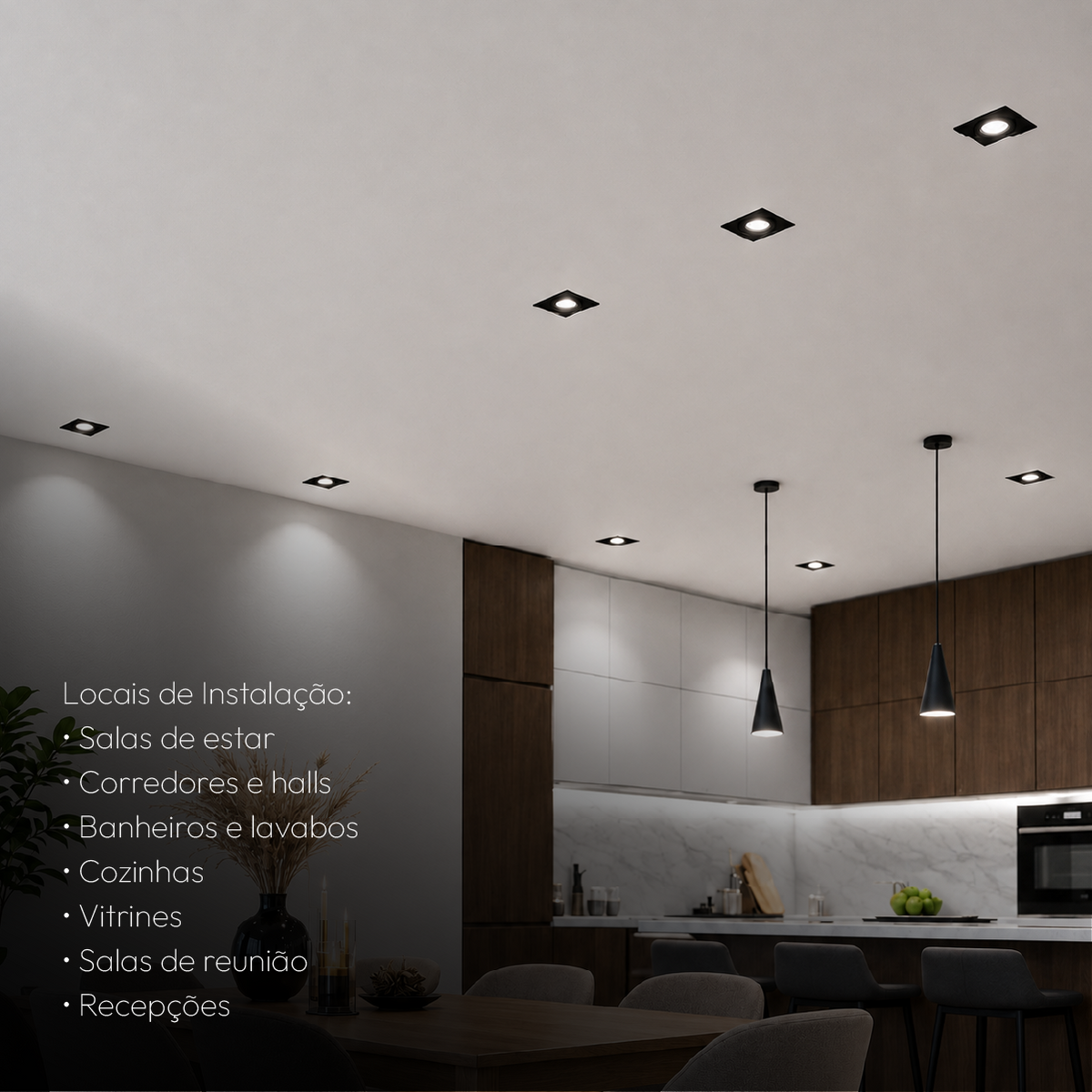 Kit 10 Spot Recuado Quadrado + Lampada Led Par20 7w 4000k Branco Neutro E27 Preto Alut - ALUT