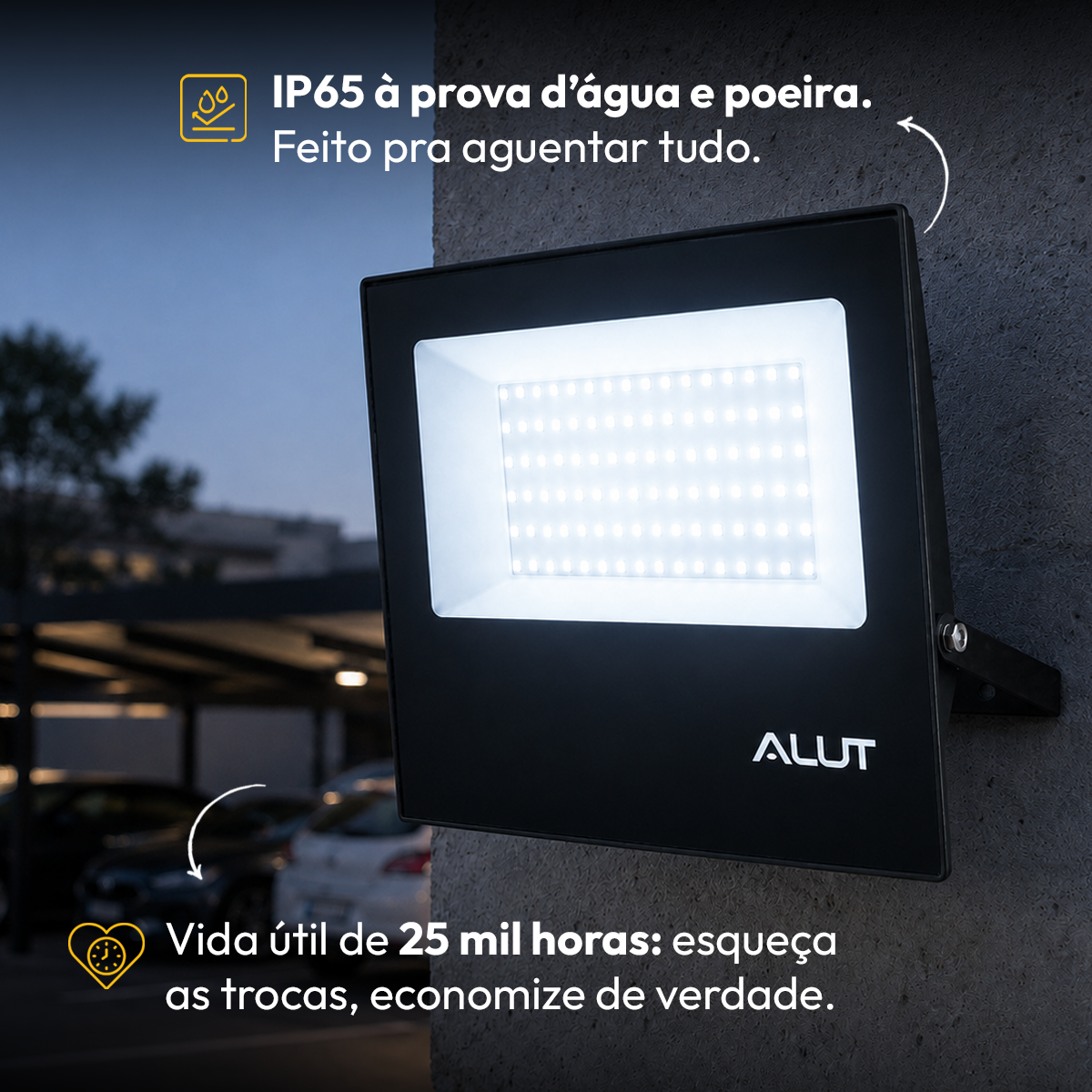 Kit 3 Refletor Led 100w 6500k Branco Frio Bivolt a prova d'água Alut - ALUT