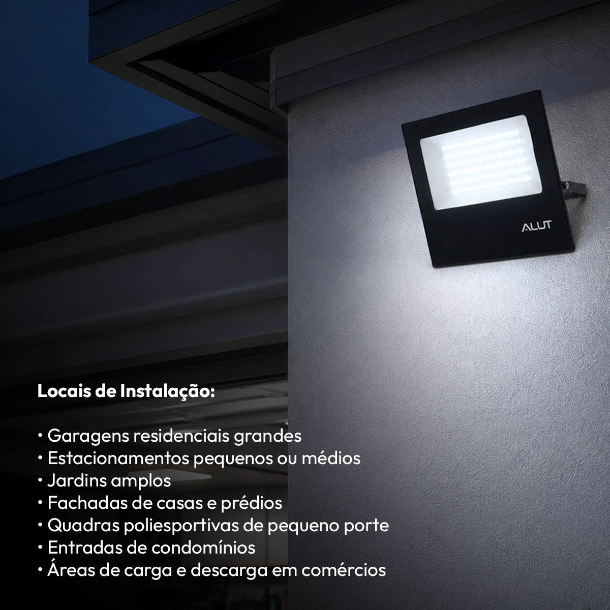 Kit 3 Refletor Led 100w 6500k Branco Frio Bivolt a prova d'água Alut - ALUT