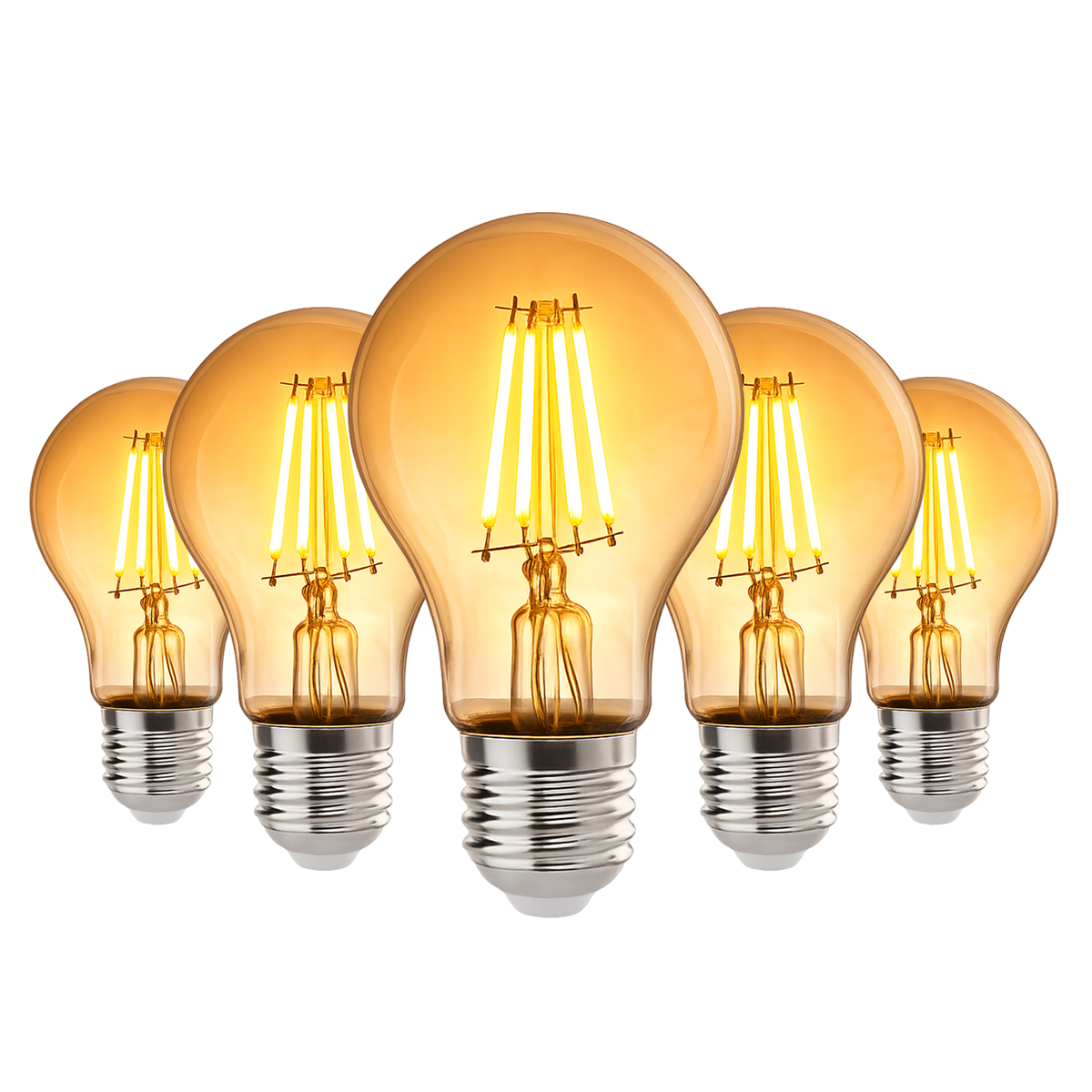 Kit 5 Lâmpada Led Pera Retro A60 4w 2200k Branco Quente E27 Bivolt Alut - ALUT