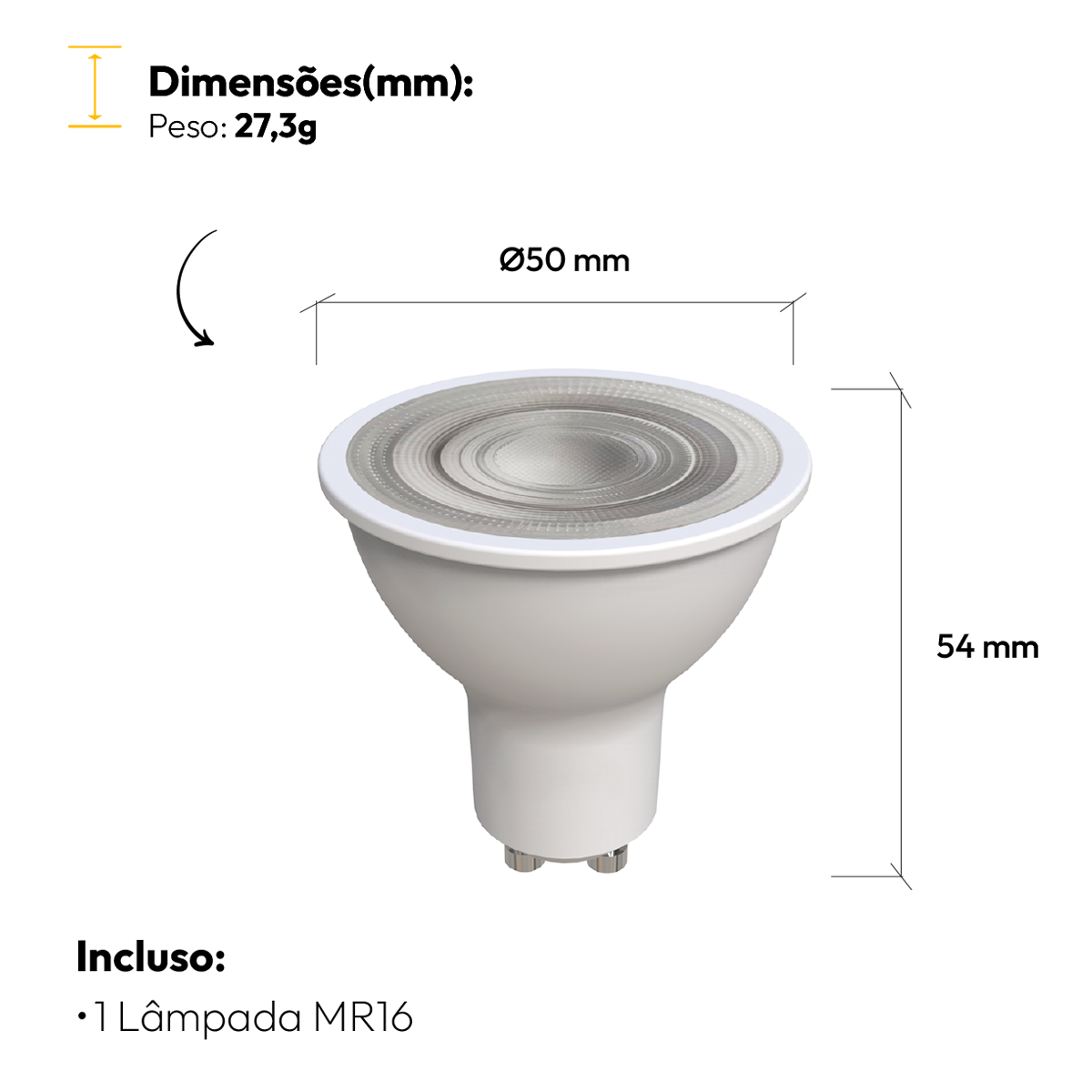 Lâmpada Led Dicróica Mr16 8w 3700k Gu10 Alut - ALUT