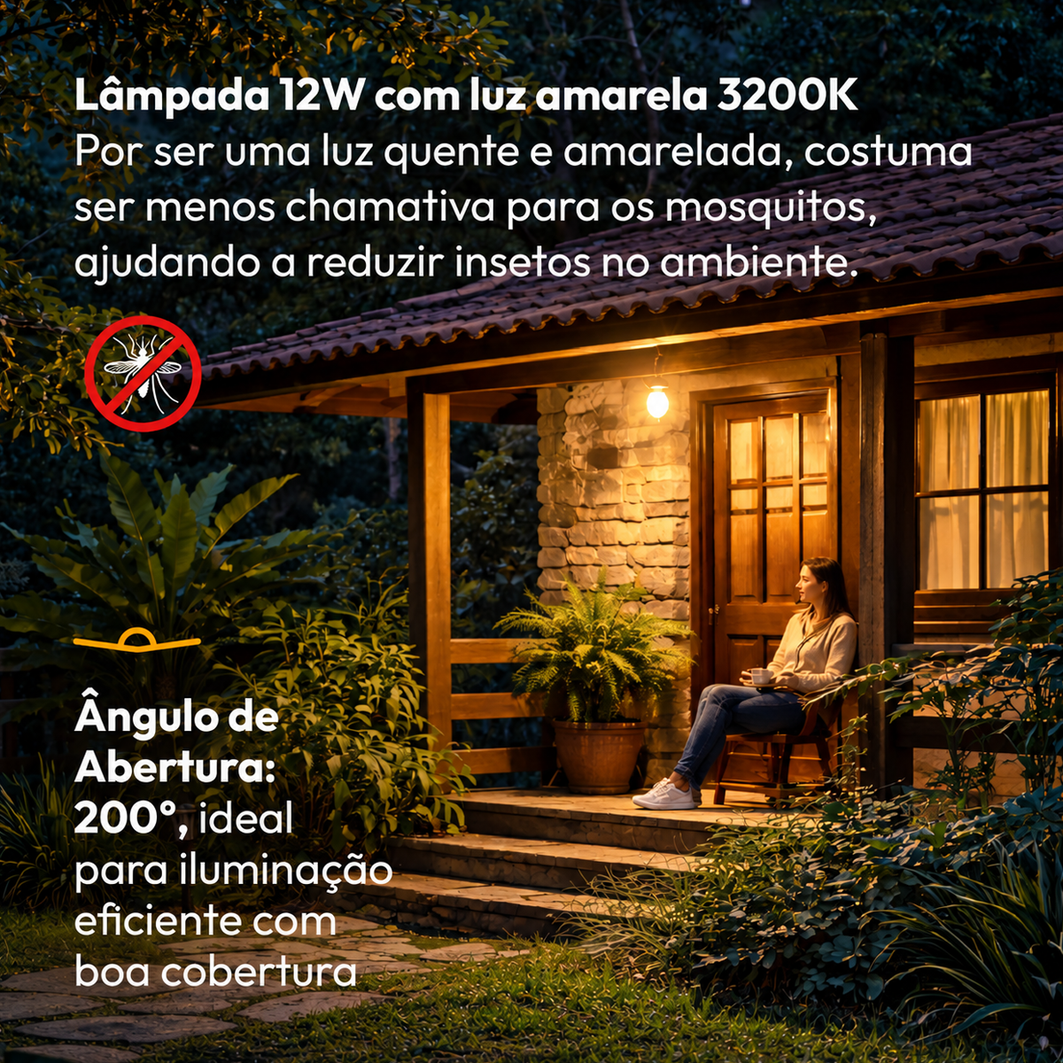 Lâmpada Led Pera Anti Inseto 12w 3200K Amarelo E27 Bivolt Branco Leitoso Alut - ALUT