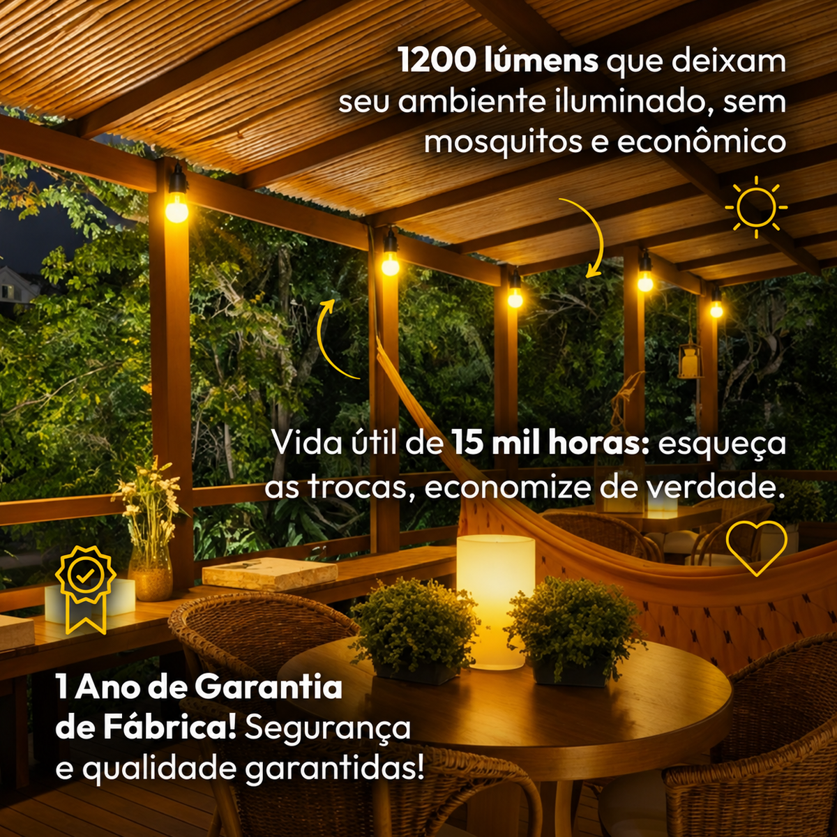 Lâmpada Led Pera Anti Inseto 12w 3200K Amarelo E27 Bivolt Branco Leitoso Alut - ALUT