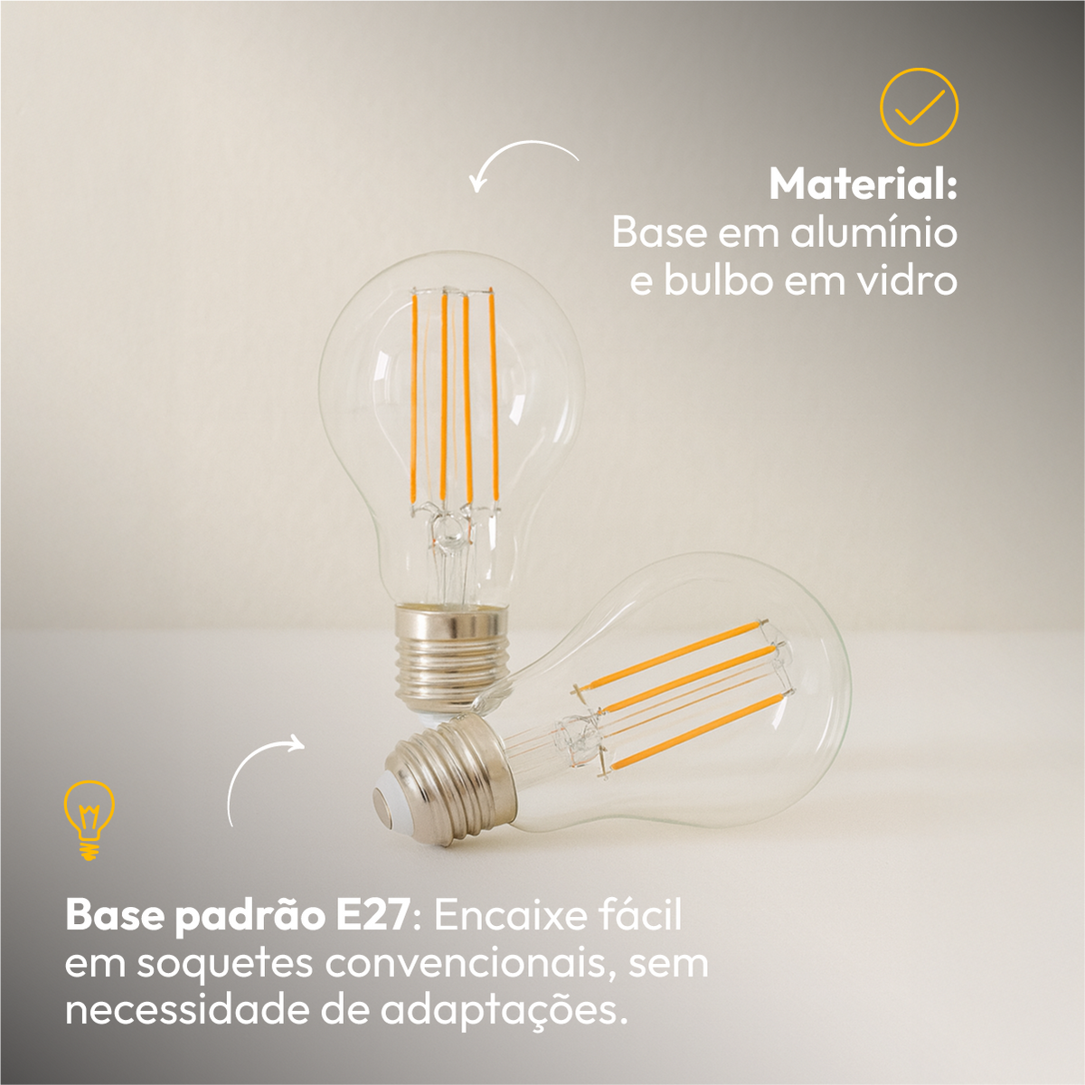 Lâmpada Led Pera Filamento Clear 15W 6500k Branco Frio E27 Alut - ALUT
