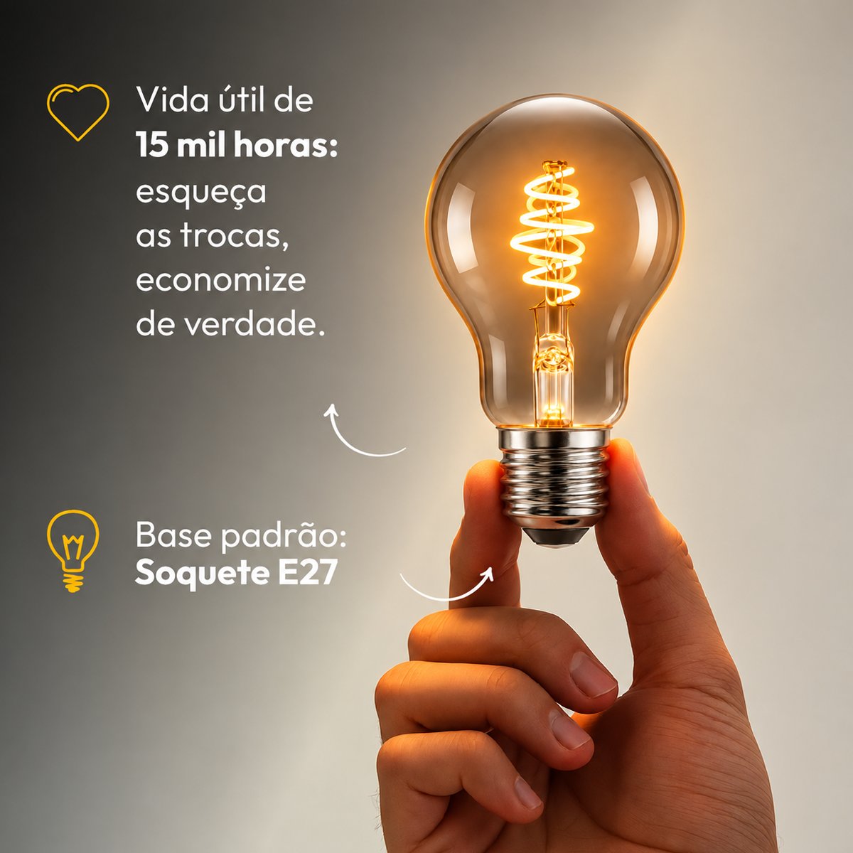 Lâmpada Led Retro A60 5w 2200k Branco Quente E27 Bivolt Alut - ALUT
