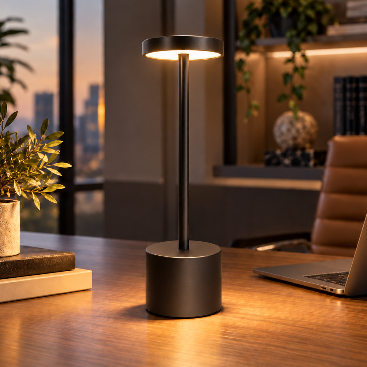 Luminária de Mesa Led Sem Fio Glow 4w Branco Quente/Frio Recarregável Preto Alut - ALUT
