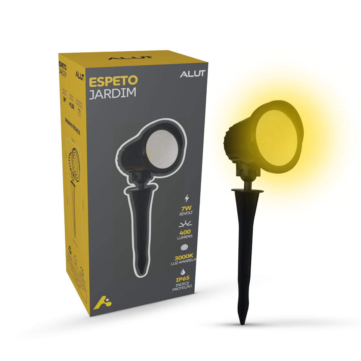 Luminária Espeto de Jardim Led 7W 3000K a prova d'água Alut - ALUT