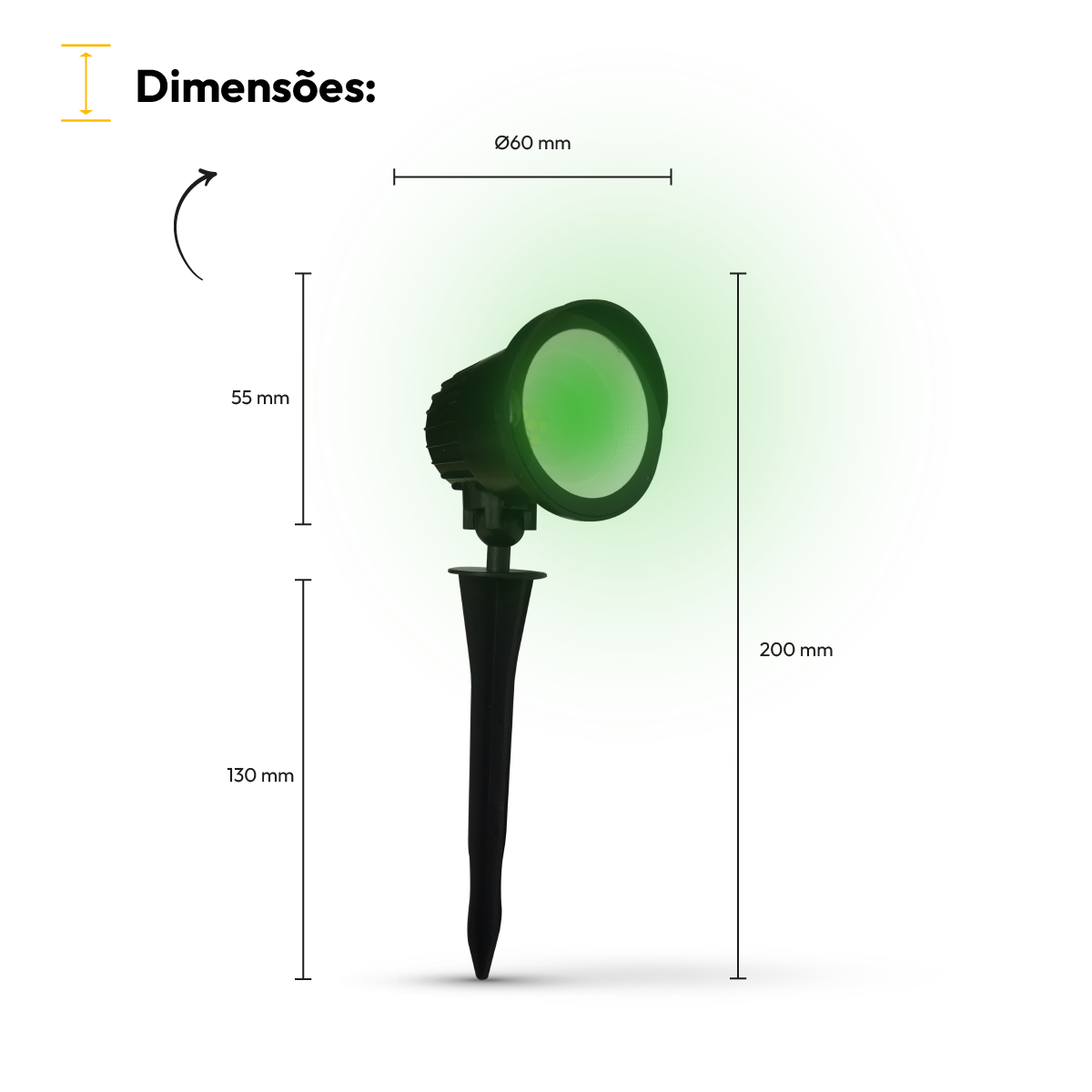 Luminaria Led Espeto de Jardim 7W Verde a prova d'água Alut - ALUT