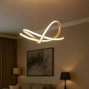 Lustre Luminária Pendente de Led Iris 36W Dourado Alut - ALUT