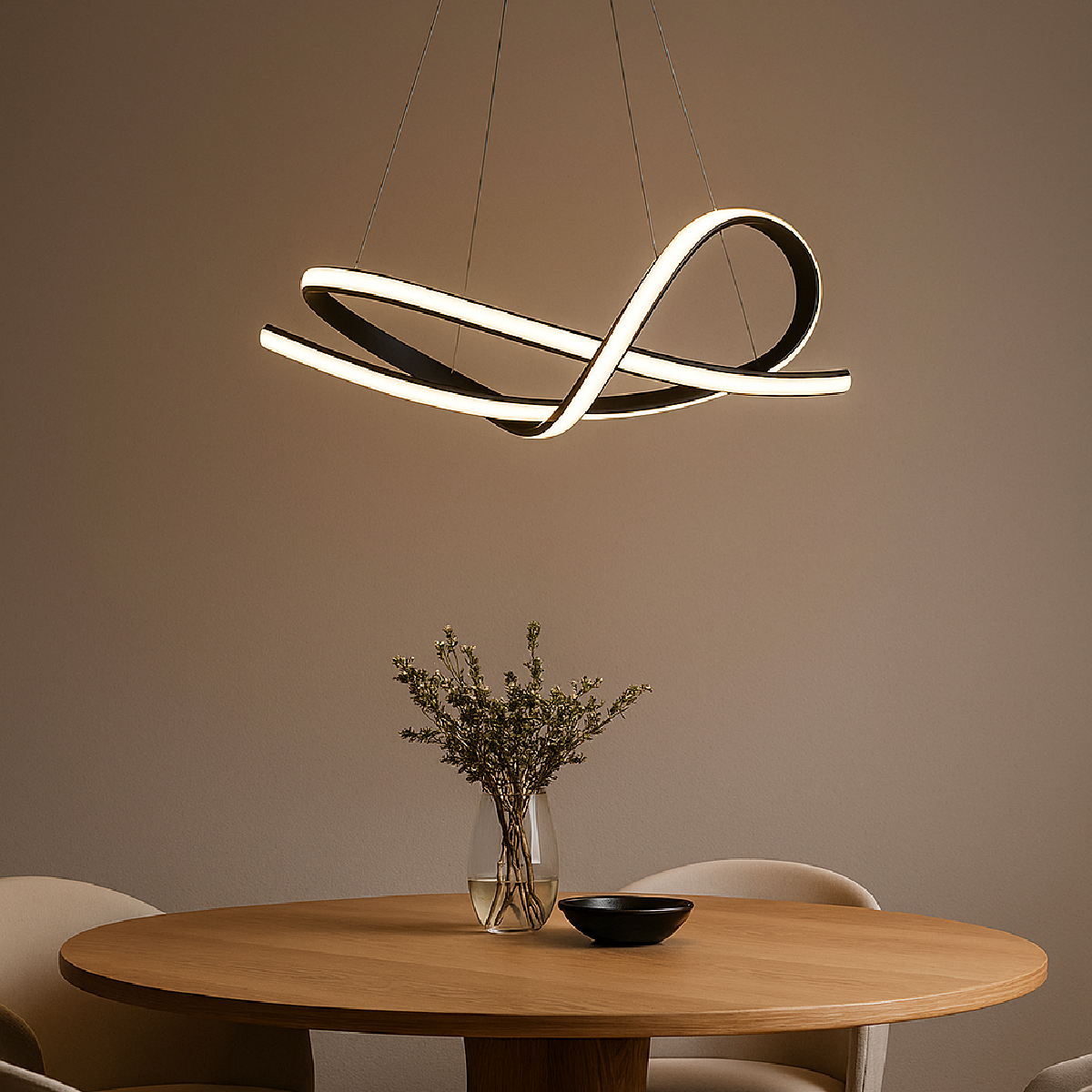 Lustre Luminária Pendente Led Iris 36W Preto Alut - ALUT