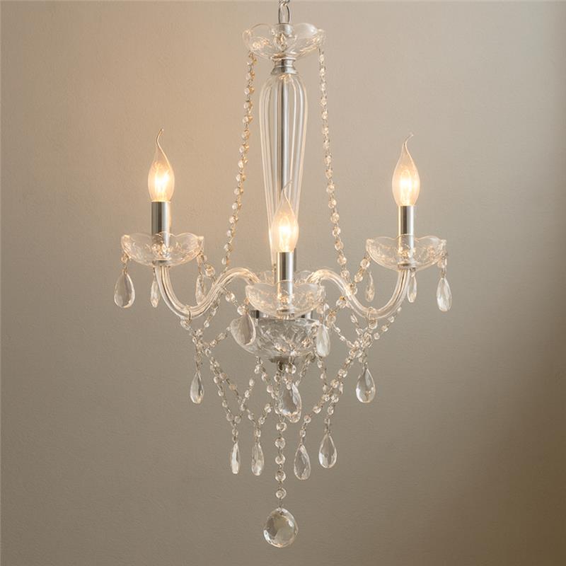 Lustre Maria Thereza 3 Lâmpadas E14 Transparente Alut - ALUT