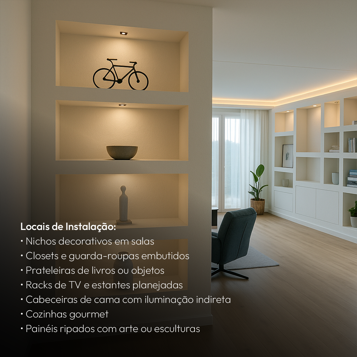 Mini Spot Led Móveis Sob 1,5W 2700k Branco Quente Quadrado Preto Alut - ALUT