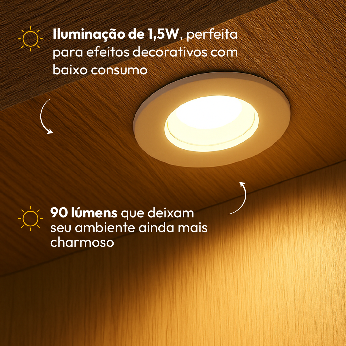 Mini Spot Led Móveis Sob 1,5W 2700k Branco Quente Redondo Branco Alut - ALUT