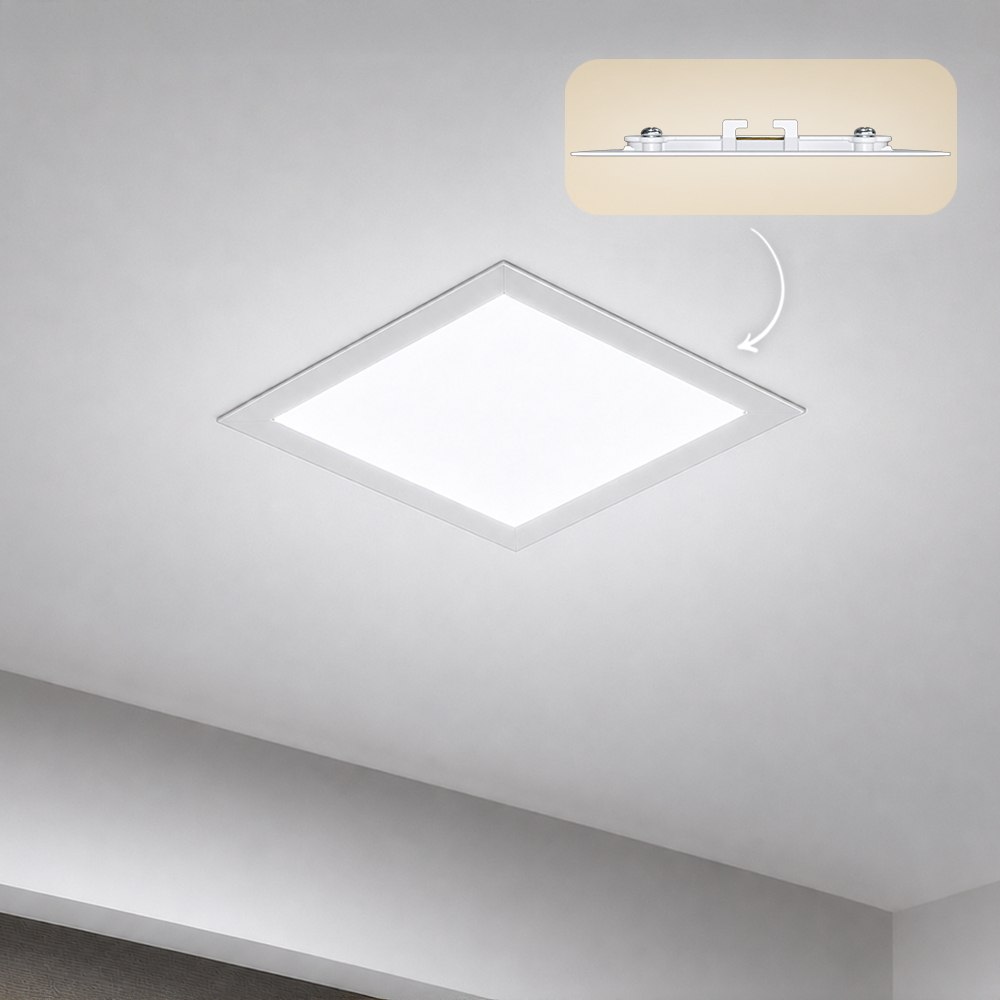 Painel Led Plafon Aluminio Embutir 18w 6500K Branco Frio 22x22 Quadrado Alut - ALUT
