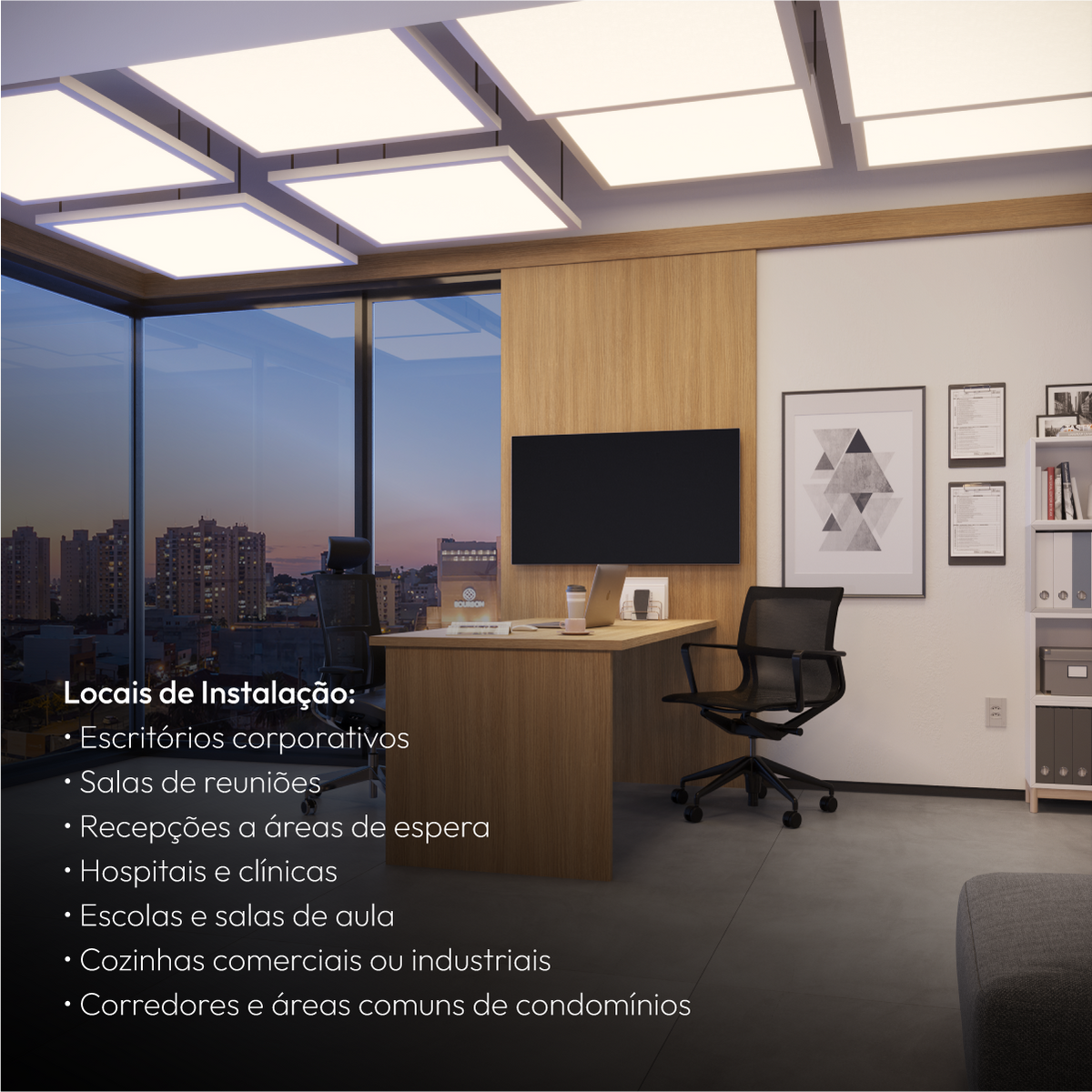 Painel Led Plafon Modular 60w 4000k Sobrepor Quadrado Alut - ALUT