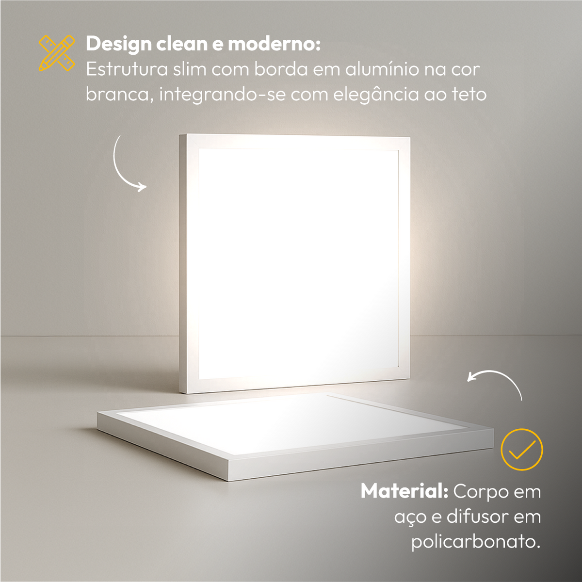 Painel Led Plafon Modular 60w 4000k Sobrepor Quadrado Alut - ALUT